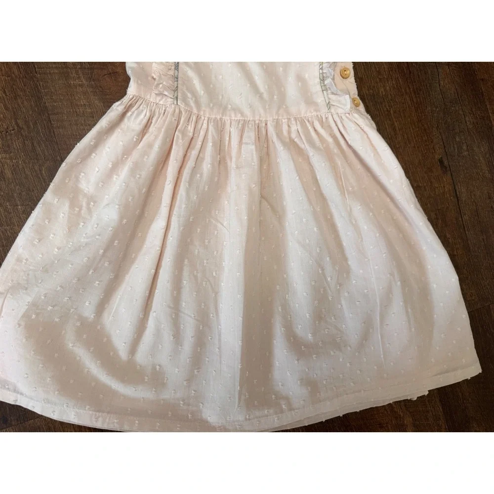 Cupcakes and Cashmere Girls 4T Blush Pink Swiss Dot Ruffle Cotton Dress